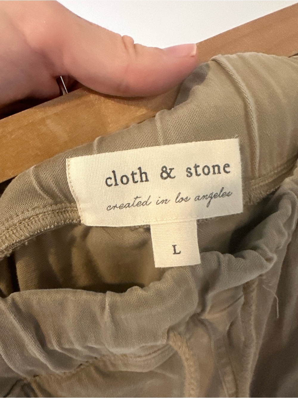 Anthropologie cloth & stone Elastic Waist Utility Joggers in Khaki - Picture 7 of 12